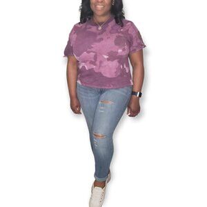 ☀ Alternative Earth Short Sleeve Tie Purple Top Sz M